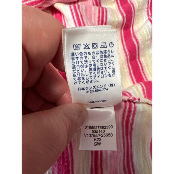 Womens Lands End Striped Long Sleeve T-Shirt Dress With Pockets Size L (14-16) - Picture 9 of 10